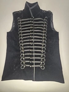 Rorox vest Black Buttons Theatrical Costume Velour Size Medium - Picture 1 of 11