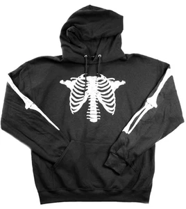 Bowery Men's Hoodie Sweatshirt L Fleece Pullover Long Sleeve Skeleton Black $58 - Picture 1 of 5