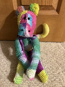 Handmade Antique Chenille Bedspread Tye Dyed Monkey Zoo Animal - Picture 1 of 1