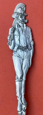 CUCHARA RECUERDO PLATA ESTERLINA FESTIVAL CUCHARA 5-3/8" RARA FIGURA MINERA 1977 Foto 1 de 4