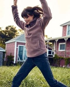 $98 Free Fly Women's Bamboo Sherpa Fleece 1/2 Zip Pullover Medium - Picture 1 of 7