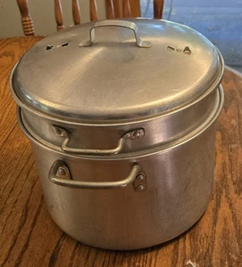 Vintage Aluminum LEYSE Spaghetti Pot W/Strainers 14in DiamX 10.5in Tall 3 Pcs - Picture 1 of 22