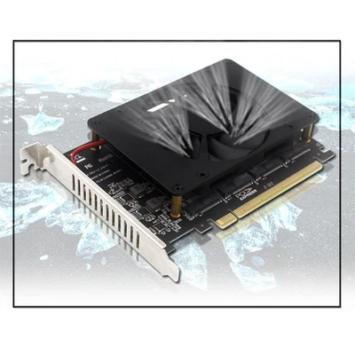 NVME M2 MKEY SSD RAID Array Expansion Adapter Card Motherboard PCIE Split Card - Image 1 of 4