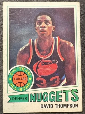 1977/78 TOPPS 大卫·汤普森(DENVER NUGGETS)第二支球队全明星 #60 状况极佳/EX — 第 1/2 张图片