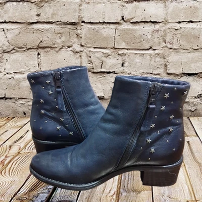Women's Miz Mooz Navy Blue Leather Ankle Boots - Image 1 of 4