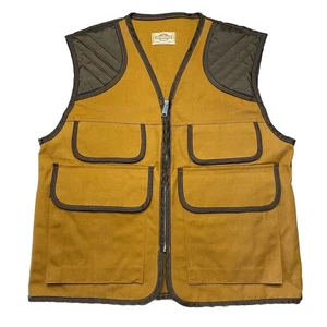 Vintage Hunting Vest Mens Large Saftbak Canvas Shooting Brown Holders Game Pouch - Picture 1 of 5