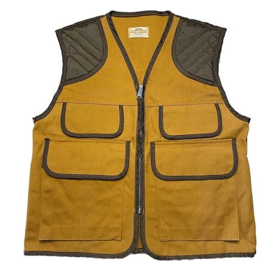 Vintage Hunting Vest Mens Large Saftbak Canvas Shooting Brown Holders Game Pouch - Image 1 of 4