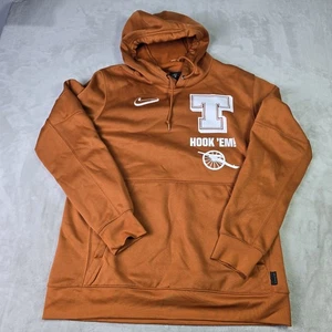 Felpa University Of Texas Longhorns Uomo Lg Arancione Nike Hoodie Hook Em - Foto 1 di 8