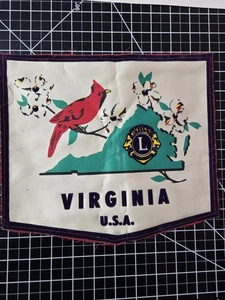 Vintage 1970s Lions Club Vest Back Patch Virginia  - Picture 1 of 6