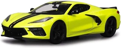 MAISTO, 2020 CHEVROLET Corvette Stingray Coupé Z51 Giallo con Strisce Nere, 1... - Immagine 1 di 2