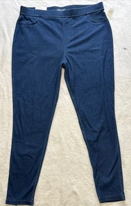 Nine West Leggings Ladies XXL Soft Stretch Jeans Denim Elastic Waist Blue NWT - Picture 1 of 13