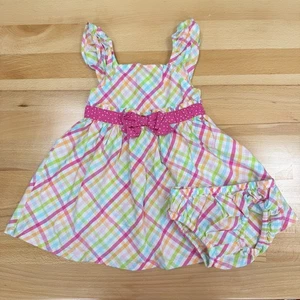Gymboree Girl's Colorful Striped Dress & Diaper Cover 12-18 Months 100% Cotton - Picture 1 of 10