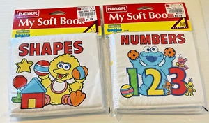 Vintage Playskool Cookie Monster Big Bird Baby's First Books Soft Cloth 2 NOS! - Bild 1 von 2