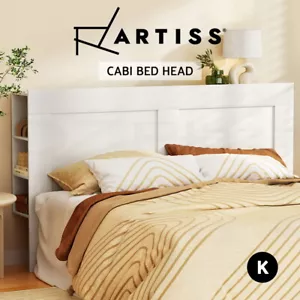Artiss Headboard Bed Head with Shelves King Size Bedhead Bedroom Base White - Picture 1 of 8