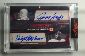 2021 2/4 Ruby Foil Leaf Auto Jim Langer Dwight Stephenson HOF Offensive Lineman  - Bild 1 von 4