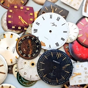 🕰️ 100g Vintage Zifferblätter für Steampunk Kunst Schmuck Reparatur UdSSR Uhrenteile - Bild 1 von 11