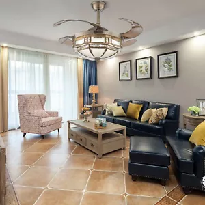 42” Tiffany Style Ceiling Fan WIth LED Light Chandelier Fan+Remote Control Home - Picture 1 of 21