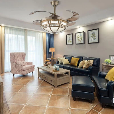 LED Tiffany Style Stained Glass Green Ceiling Fan 42in Wide - Pull Chain - Image 1 of 4