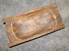 Carved Wooden Dough Bowl Primitive Wood Trencher Tray Rustic Home Decor  19 3/8"