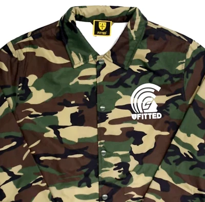 NEW FITTED HAWAII MUA XXL 2XL JACKET Woodland Camouflage w/ White Print 2XL Camo - Image 1 of 4