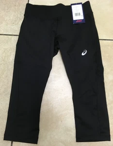 ASICS Knee Running Tights Womens Silver Drawcord Waist XS BNWT RRP £35.95 Black - Picture 1 of 6