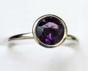 Amethyst Solitaire Ring / size 5 / 925 Sterling Silver / 0.75 ct - Picture 1 of 5