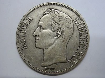 VENEZUELA 5 BOLÍVARES LIBERTADOR PLATA 1926 Foto 1 de 2