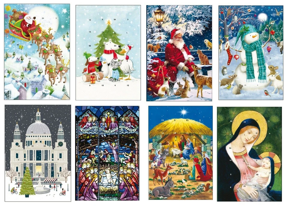 Caltime Small Advent Calendar Cards with envelope 24 doors 175 x 120 mm - Image 1 of 1