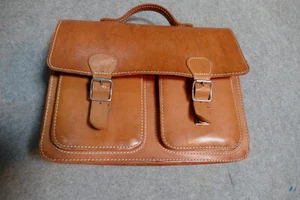 Schultasche Ranzen Tasche Büro Vintage Ledertasche Umhängetasche Laptoptasche - Bild 1 von 4