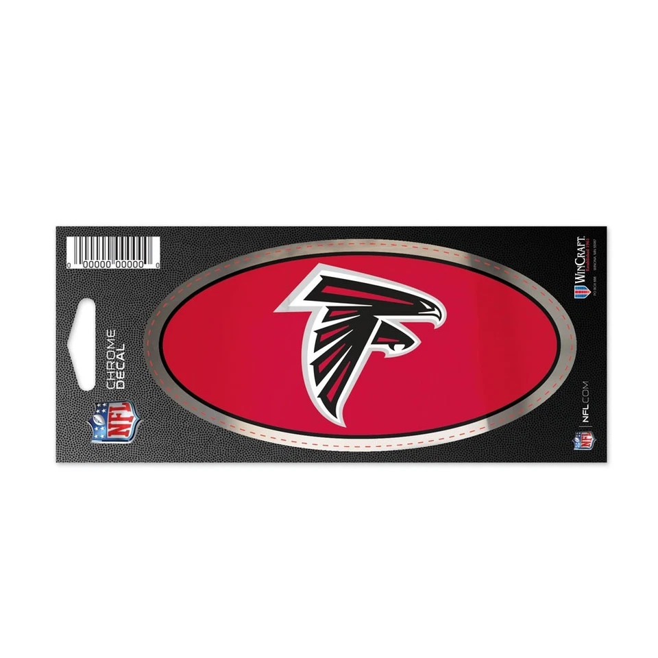 Atlanta Falcons Wincraft NFL 3x7 Chrome Decal FREE SHIP! - Image 1 of 1