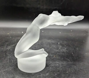 Escultura de mujer desnuda de vidrio esmerilado cristal crisis de Lalique France 11809 - Imagen 1 de 15