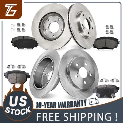 Front & Rear Disc Rotors + Brake Pads for Pontiac Vibe Toyota Corolla Matrix Foto 1 de 4