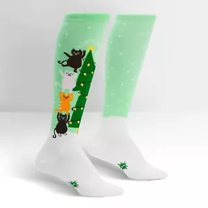 Calcetines hasta la rodilla Naughty or Nice Cats para mujer talla 9-11 calcetín para mí moda nuevos - Imagen 1 de 3