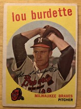 1959 Topps Lou Burdette Baseball Card #440 Braves Pitcher Low-Grade
