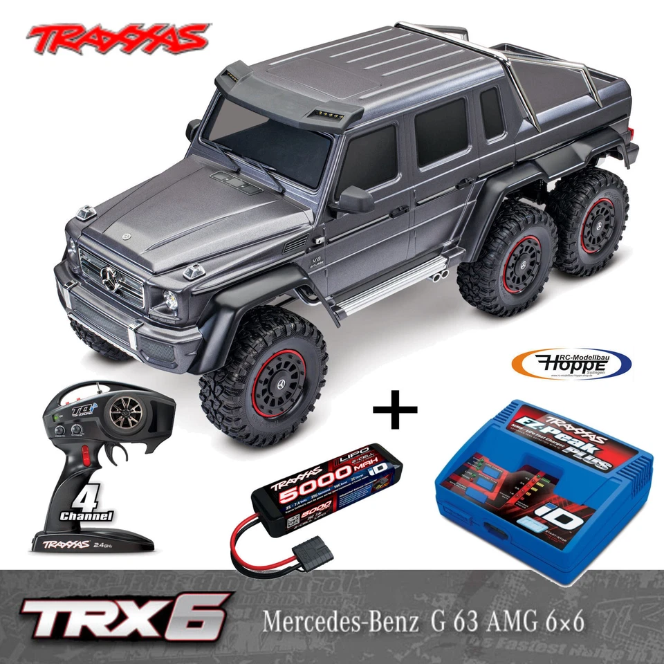 Traxxas TRX88296-4-SLVR Argento TRX-6 MB G63 AMG 6x6 1/10 Crawler senza Clip
