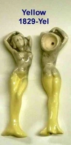 Yellow Tail Mermaid Maiden Nymph Tobacco Pipe Ceramic Glass Niki #1829 Made USA - Picture 1 of 3