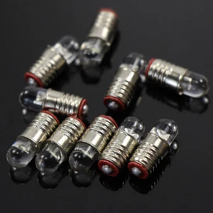 10 pieces Bright White 4.5mm Screw Bulb E5 E5.5 Bulbs 12V 14V E505W - Picture 1 of 5
