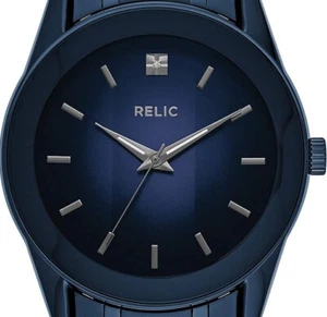 Relic by Fossil Men's Rylan Watch Stainless ZR77281 BLACK LEATHER STRAP