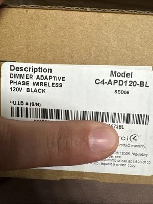 Control4 Adaptive Phase Dimmer C4-APD120 Black 120V (Gloss Finish) - Image 1 of 2