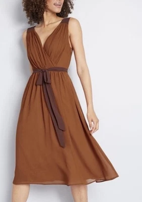 ModCloth XL  Wholly Romantic  Autumn Orange Flowy Midi Dress New - Image 1 of 4