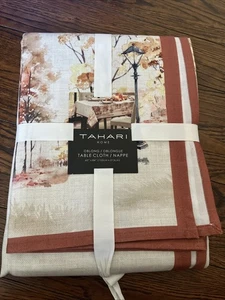 Tahari längliche Tischdecke Herbst Landschaft Malerei Bäume Lampenmast 60”x84” - Bild 1 von 4