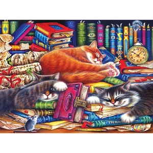 RoseArt - Puzzle da Collezione - I Vecchi Libri Gatti - Puzzle 1000 Pezzi... - Foto 1 di 7