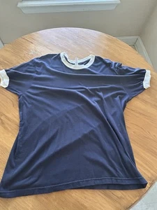 Camiseta con timbre American Apparel XL azul marino con acento blanco - Imagen 1 de 8