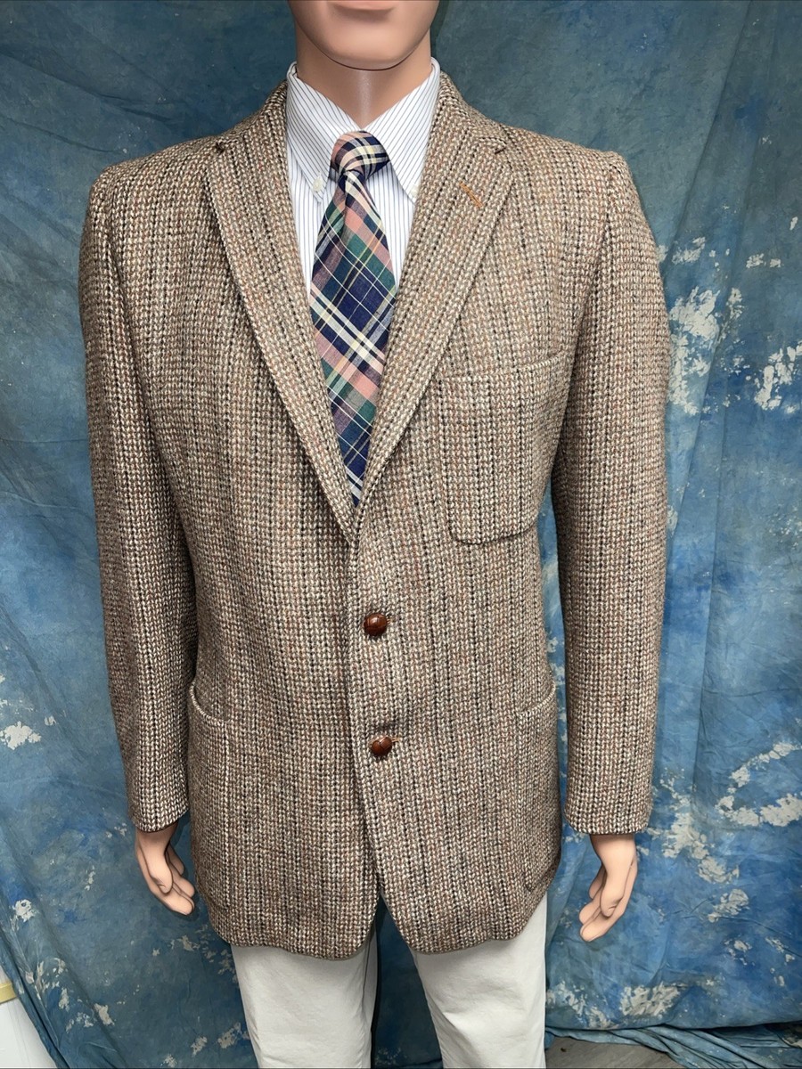 ジャケット・アウター vintage tweed jacket Vintage Anthracite Multicolored Tweed Jacket Black Trim