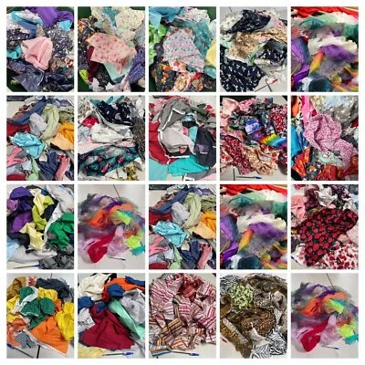 COTTON & POLYCOTTON & ORGANZA SCRAP BAGS - PICK & CHOOSE - PATCHWORK CRAFTS - Image 1 of 2