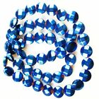 1 Strand 7x3mm Faceted Blue Hematite Round Loose Bead 15.5 inch YJ200ts