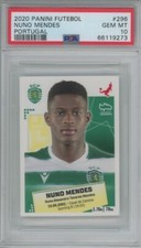 2020 Panini Futebol Sticker #296 Nuno Mendes Portugal Real RC Rookie PSA 10