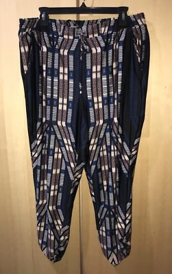 NY Collection Multi Color Joggers Slim Leg Relaxed Fit Elastic Waist SZ XL Q1 - Image 1 of 4