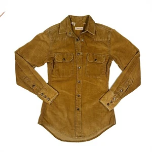 Vtg Calvin Klein Corduroy Button Shirt 4 100% Cotton Snap Western Country Fitted - Picture 1 of 9