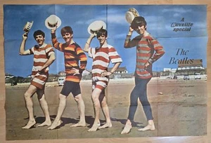 Beatles 1964 Original Large Poster Reveille Printed Signatures VTG - Imagen 1 de 2